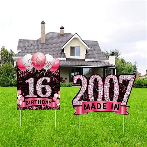 16th birthday lawn signs|happy 16th birthday lawn signs.